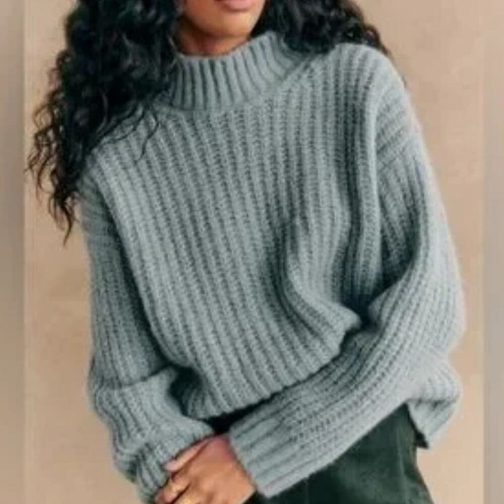 Sezane Josepha Jumper Knitted Sweater Blue Size XXXL